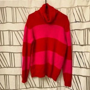Pink & Red Turtleneck Sweater